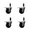 Service Caster 3.5'' Soft Rubber Swivel 1-1/8'' Expanding Stem Caster Set Total Lock Brake, 4PK SCC-EXTTL20S3514-SRS-118-4 - alternate 1